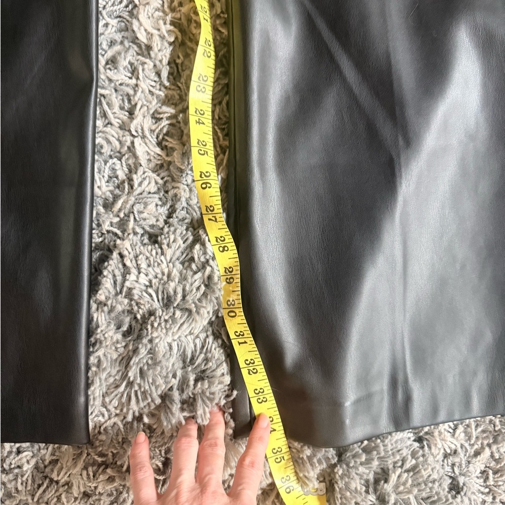 Because of Alice Women's Black Faux Leather trouser Pants - Picture 9 of 11